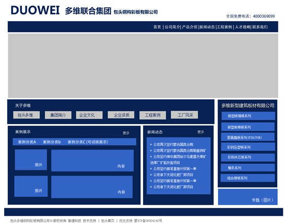 某鋼構彩板公司網站改版框架說明 www.thaintro.com